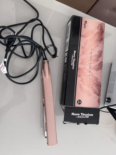 Prancha Nano Titanium Babyliss Rose 