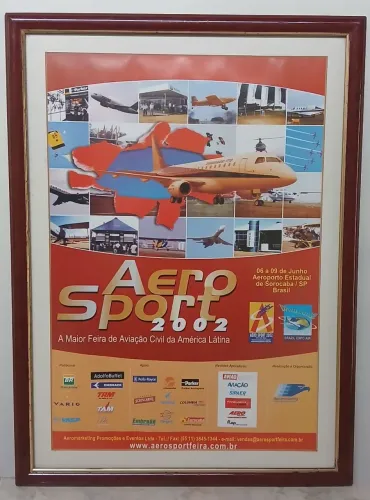 Quadro pôster aero sport 2002 a maior feira de aviação civil da América Latina 
