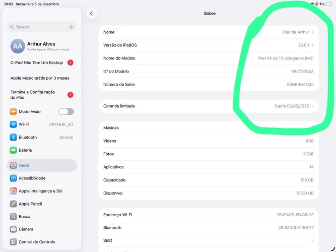 iPad Air 13 polegadas M2