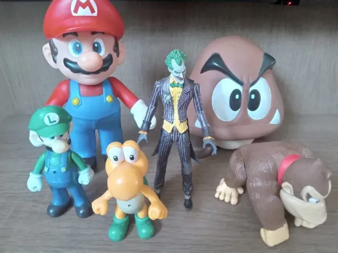 Kit 6 Bonecos Miniatura Action Figure Nintendo