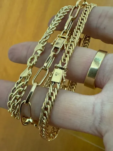 Pulseiras de ouro 18k procedência garantia eterna