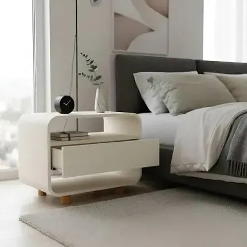 MESA DE CABECEIRA CRIADO INNOVA GELIUS 1 GAVETA OFF WHITE - COMPRE HOJE E RECEBA AMANHÃ