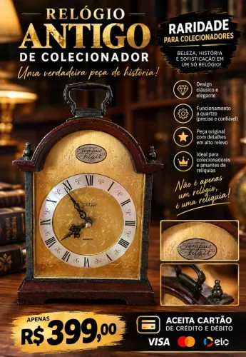Relógio de Mesa Vintage ? Peter ?Tempus Fugit?
