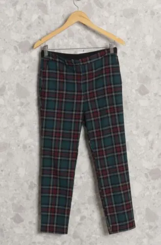Calça Verde Xadrez ZARA Feminina M
