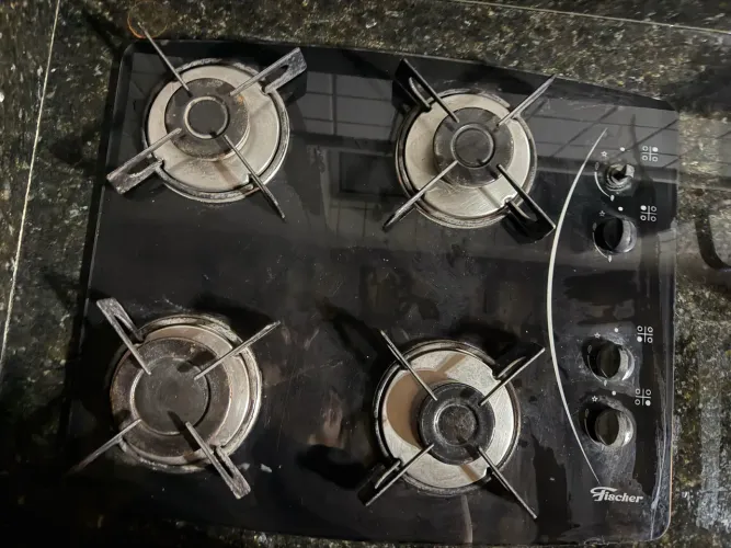 Fogão coocktop preto de mesa