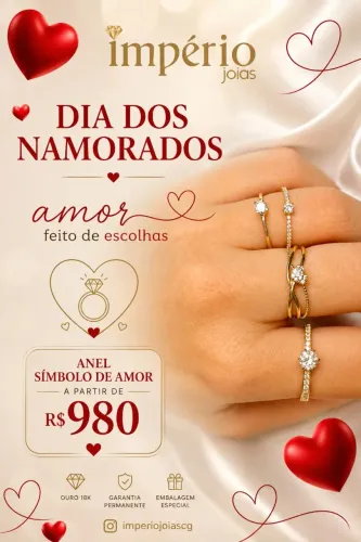 Anel Solitário Ouro 18k