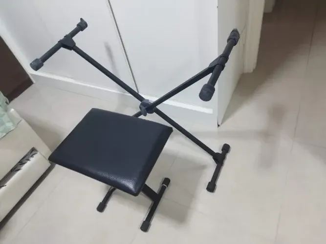 Kit Suporte + Banqueta para teclado musical