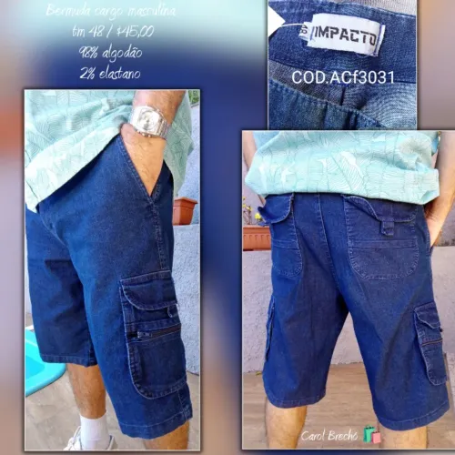 Bermuda cargo masculina