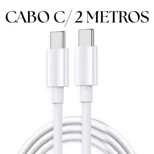 Cabo Tipo C para Tipo C 2 Metros 60W Carga Rápida PD Novo - Celular Notebook Tablet