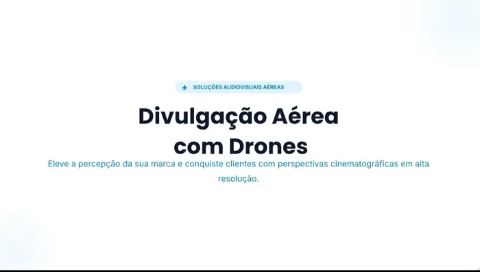 Divulgação Audiovisual com drone