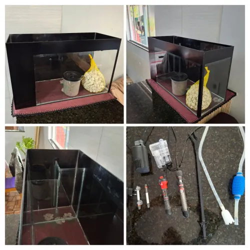 Aquário 44L com sump lateral integrado