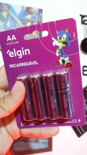 KIT 4 PILHAS AA RECARREGAVEIS ELGIN