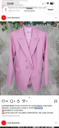 Blazer alfaiataria modelo Balmain rosa bebê