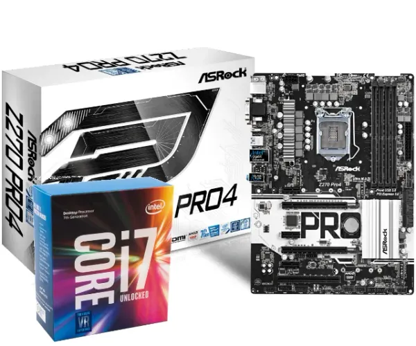 [IR EMBORA] KIT INTEL CORE i7-7700K + ASROCK Z270 PRO4