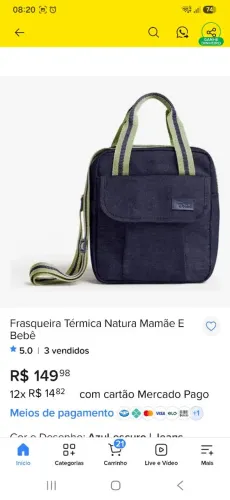 Frasqueira térmica mamãe bebe 