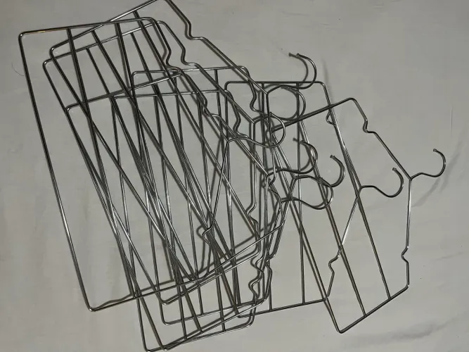 Kit 6 cabides Triplo para calça, 35cm cromado 