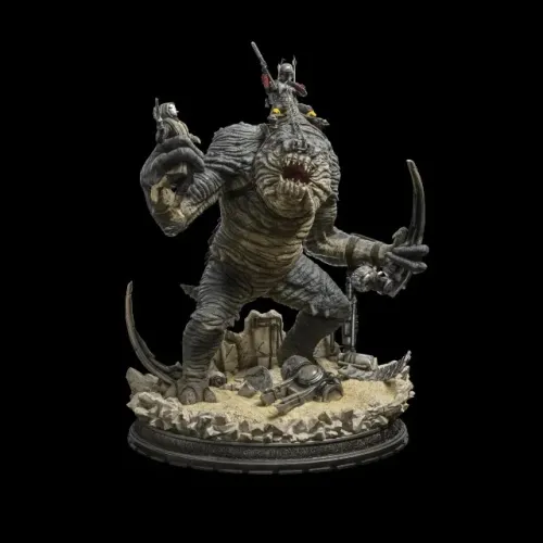 oba Fett com Rancor do seriado O Livro de Boba Fett Figura: Iron Studios The Book of Boba