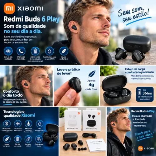 FONE DE OUVIDOS Redmi Buds 6 Play