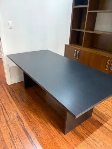 Linda Mesa para escritório, sala ou cozinha, MDF preto 100x200cm (1 x 2m)