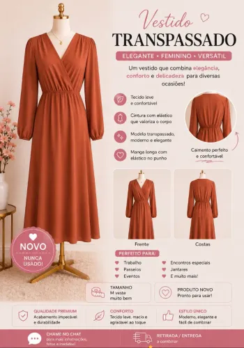 Vestido Transpassado Femenino