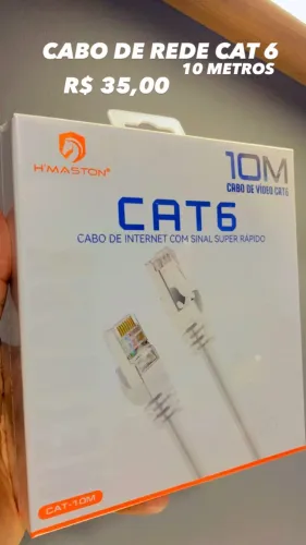 Cabo de rede cat 6 internet 10 metros