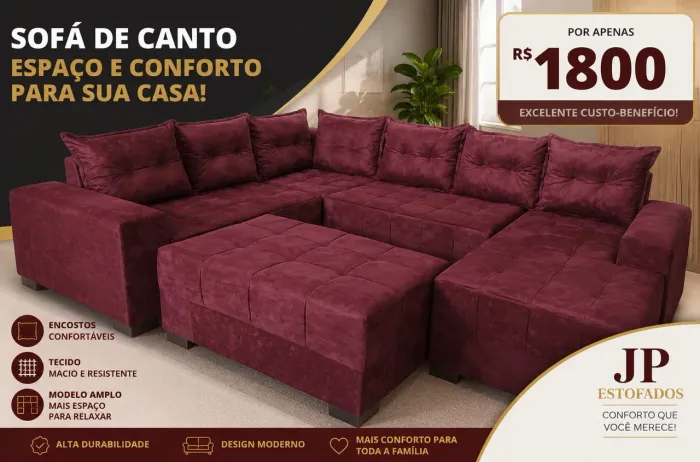 Sofá com Puff na Promoção