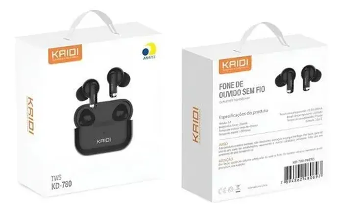 Fone de ouvido Bluetooth kaidi.