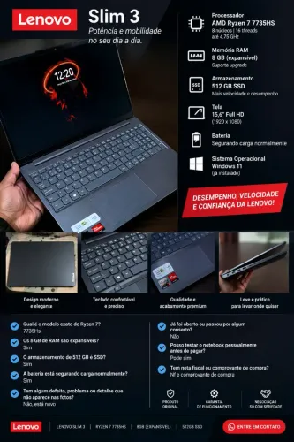 Notebook Lenovo Slim 3