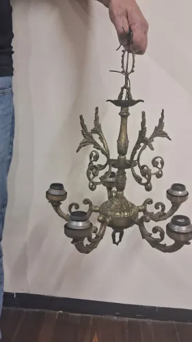 Lustre em bronze com 5 braços 
