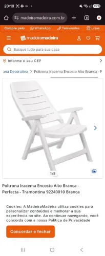 Poltrona Iracema Encosto Alto Branca <br>Perfecta