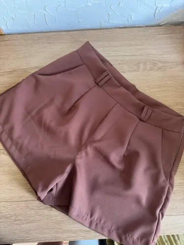 short marrom, tamanho único 