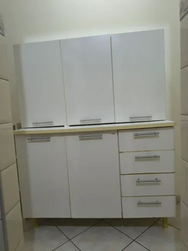 Armário de cozinha Itatiaia 2 peças - Aço com madeira 