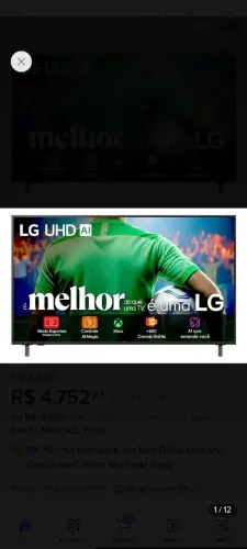 SMART TV LG 75" UHD 4K LACRADA COM NOTA E GARANTIA PELO FABRICANTE