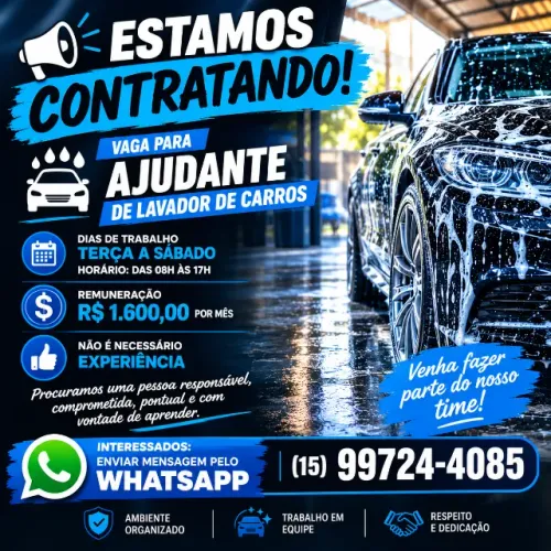 AJUDANTE DE LAVADOR DE CARROS