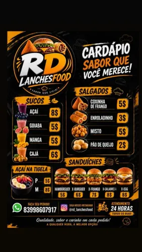 Salgados, sanduíches e sucos feitos na hora