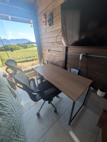 Home Office Completo - Mesa Industrial + Cadeira Presidente Ergonômica