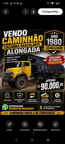 Vendo caminhão caçamba basculante de leque no ponto de transferir