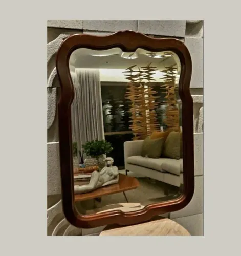 Espelho VINTAGE moldura em madeira maciça ( IMBUIA)