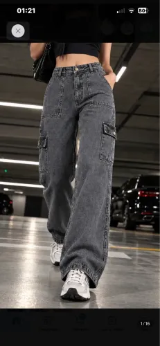 Calça cargo feminina jeans
