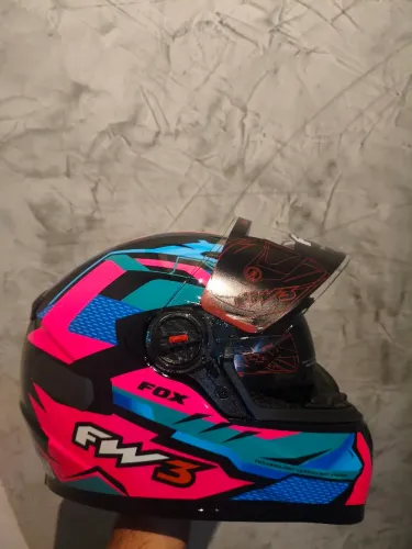 Capacete fw3 GTX rosa óculos interno 
