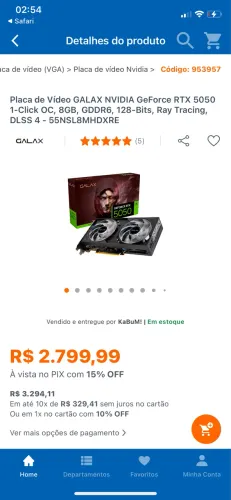 Placa de vídeo RTX 5050