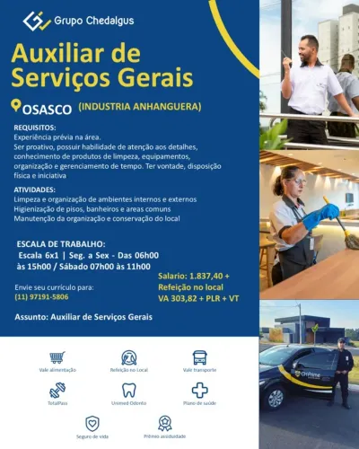 AUXILIAR DE SERVIÇOS GERAIS - OSASCO