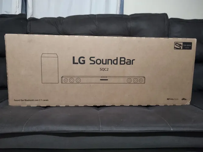 Vendo Por R$ 990,00, LG Sound Bar SQC2,Bluetooth,Sub Woofer,Sem Fio,300WRSMS,2.1 canais