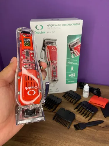 Máquina de Cortar Cabelo Vermelha sem Fio ON-MA301 Onistek an6