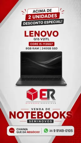 NOTEBOOK LENOVO G15 I5 - SSD + ÓTIMO DESEMPENHO | SEMINOVO