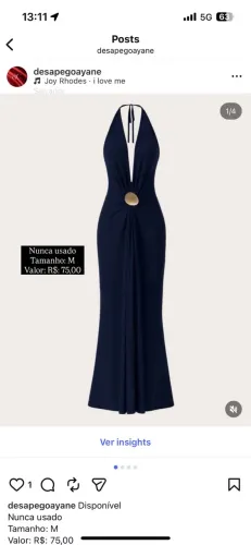 Vestido Shein - Azul Petróleo 