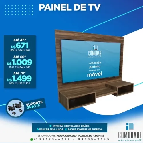 Painel de TV 45 a 70 Polegadas a partir de R$ 671