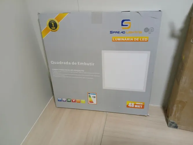 Vendo 5 luminárias paflon de 62 por 62 de 48 wats novas na caixa