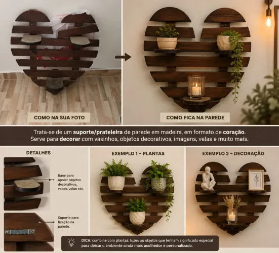 Vende-se móvel decorativo de parede em madeira