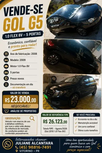 Volkswagen Gol Geração V 1.0 8V MI Total Flex Mec. 4P 2009